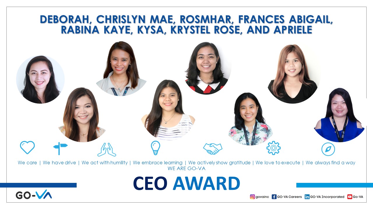 Images of CEO Awardees for February 2021 in Go-VA and Global Office