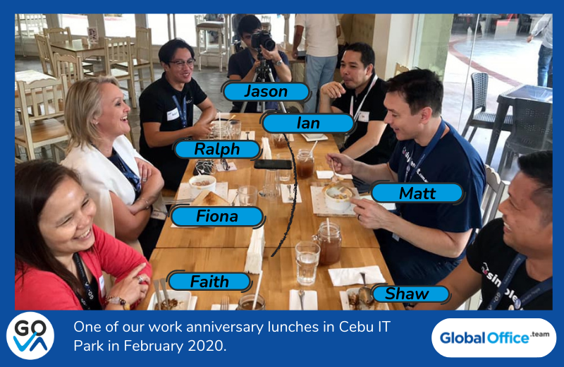 Image of a Go-VA Work Anniversary Lunch from 2020